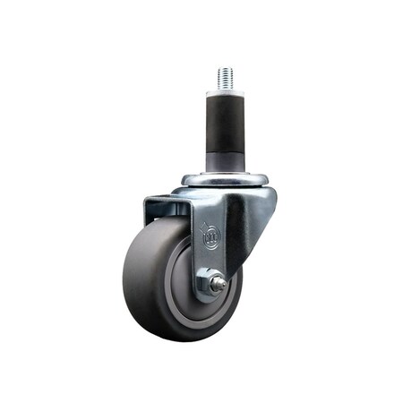 Service Caster 3'' Thermoplastic Rubber Wheel Swivel 1-1/4'' Expanding Stem Caster SCC-EX20S314-TPRB-114